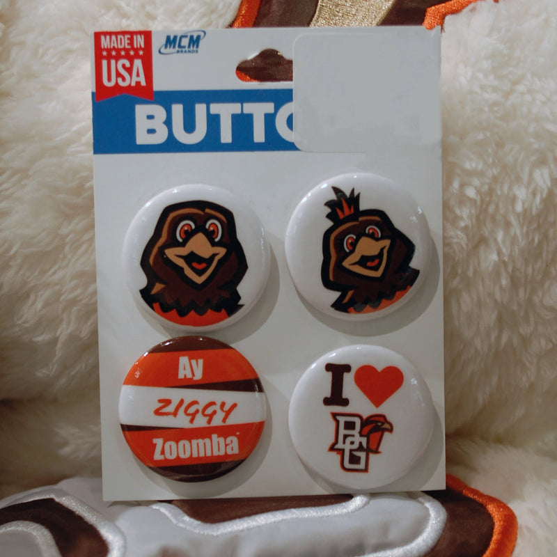MCM Freddie, Frieda, Ay Ziggy, and I Heart Button 4-Pack
