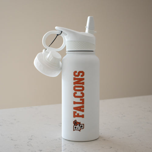 Falcons Soft Touch 34oz White Sport Bottle