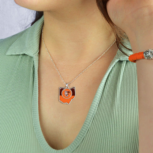 FTH BGSU State of Mine Layered Necklace Brown and Orange