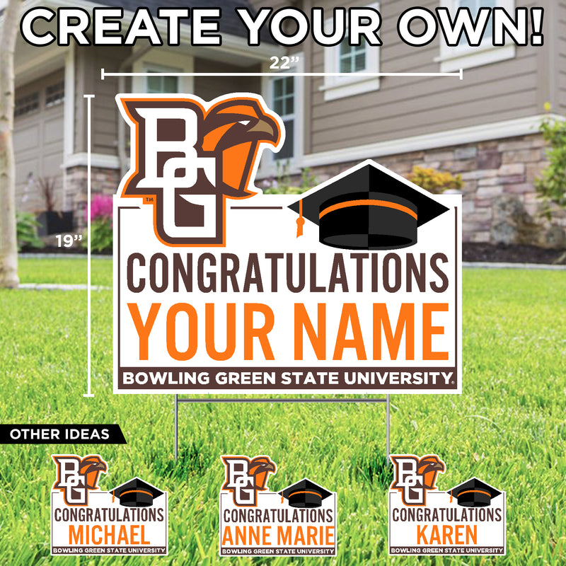 Congratulations In Brown Custom Yard Sign