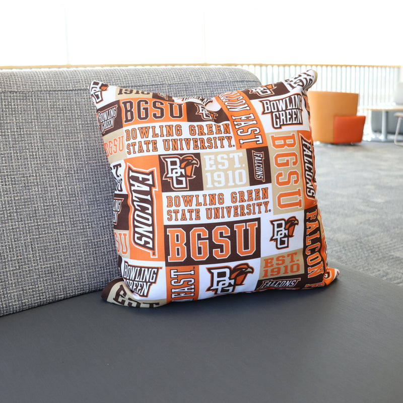 BGSU Patchwork Bismark 16" Pillow
