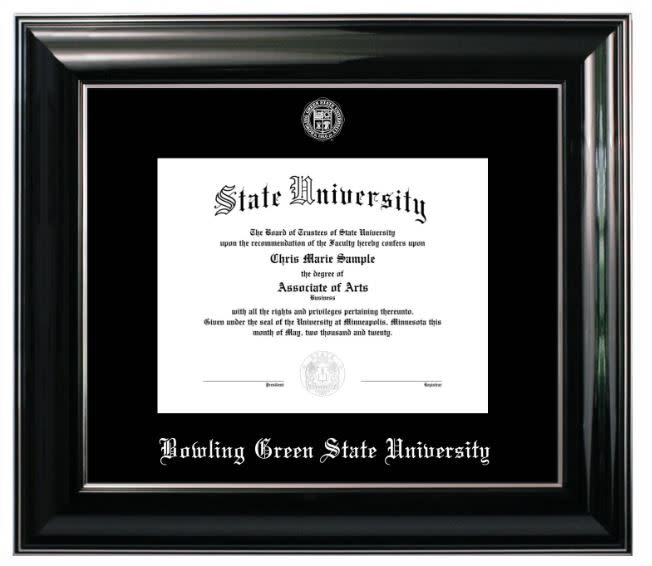 Classic Black Silver Foil Diploma Frame
