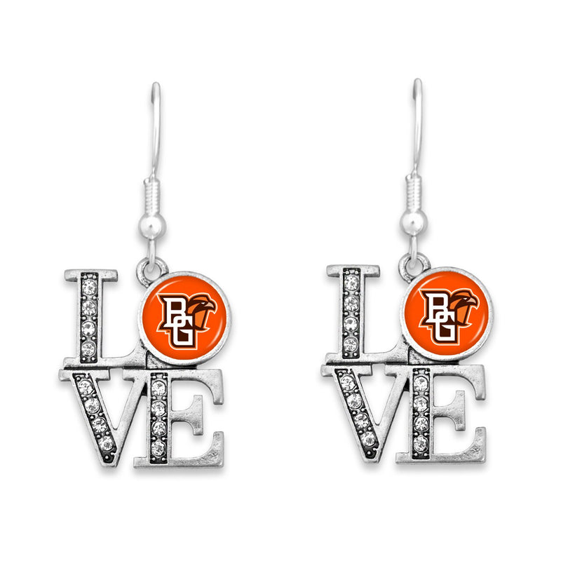 FTH BGSU Crystal Love Earrings