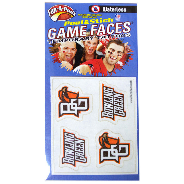 BGSU Peel and Stick Game Faces Temporary Tattoos